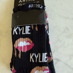 Arthur George Black Socks Klylie Lip Print